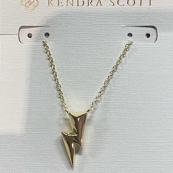 Kendra Scott Jewelry - Kendra Scott Gold Lightening Bolt Necklace Adjustable Length